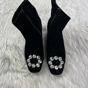 Jeffrey Campbell Women's Black Suede Sumatra Booties